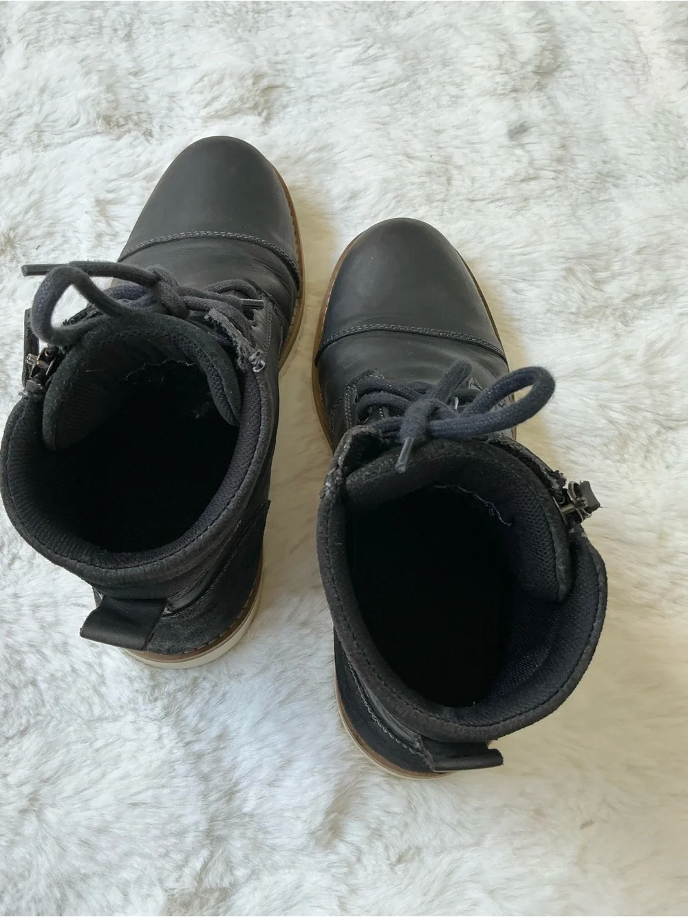 Aldo Black Leather Chukka Boots with Side Zip